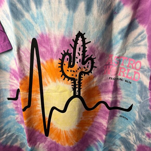 •NEW• Travis Scott Cactus Pulse Feeling Alive! Tie-Dye Shirt (93665-348) Men L - Picture 9 of 9